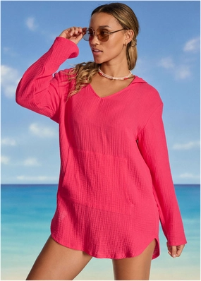 Pack And Go Hoodie - Raspberry