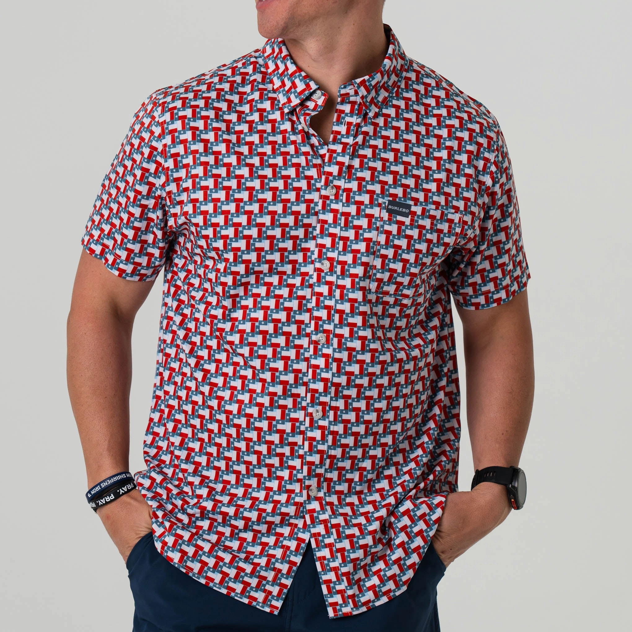 Performance Button Up - Texas Flag