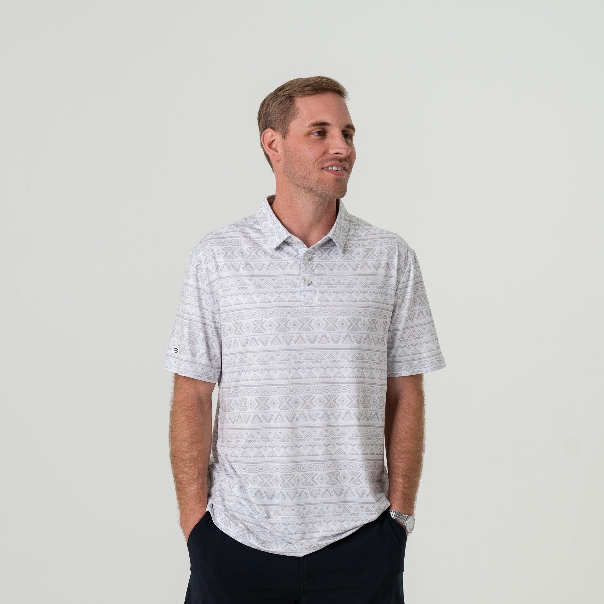 Performance Polo - Grey Aztec