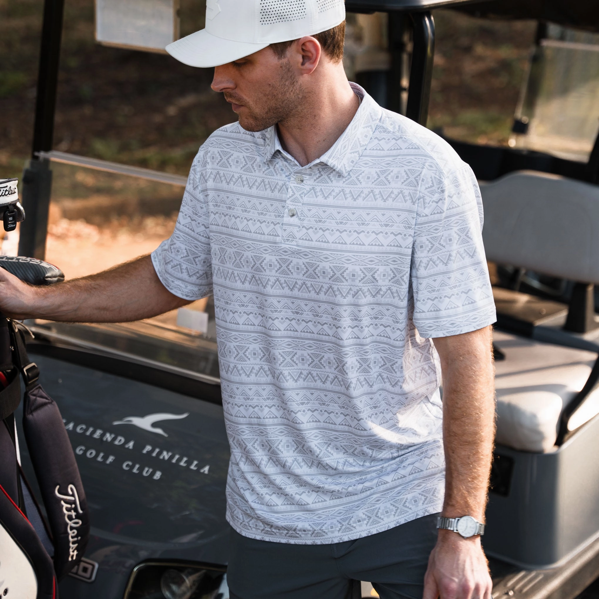 Performance Polo - Grey Aztec