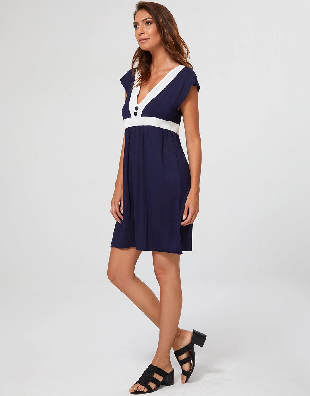Pitusa Dress - Navy and White