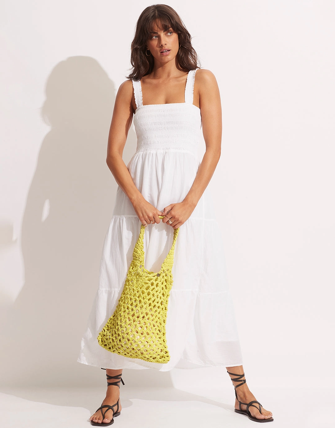 Plaited Rope Tote Bag - Celery