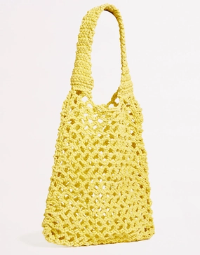 Plaited Rope Tote Bag - Celery