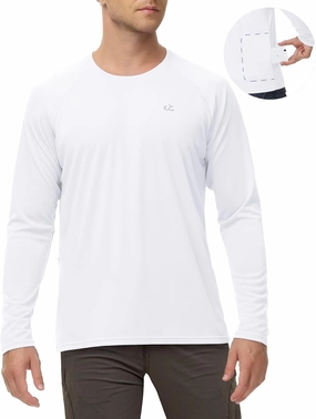 Rash Guard for Men Swim Shirt Quick Dry Fishing Shirts for Men UPF 50  Long Sleeve UV Sun Protection Beach Shirts
