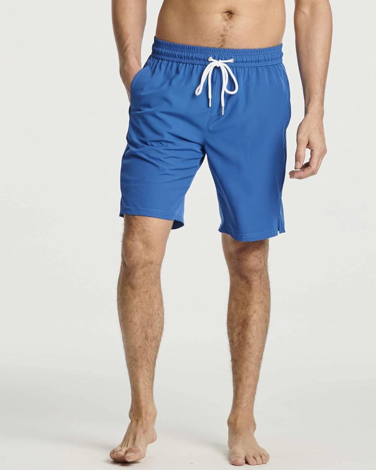 Real Essentials 3 Pack: Men's 9" Inch 2 in 1 Board Shorts with Compression Liner - Bathing Suit with Back Flap Pocket