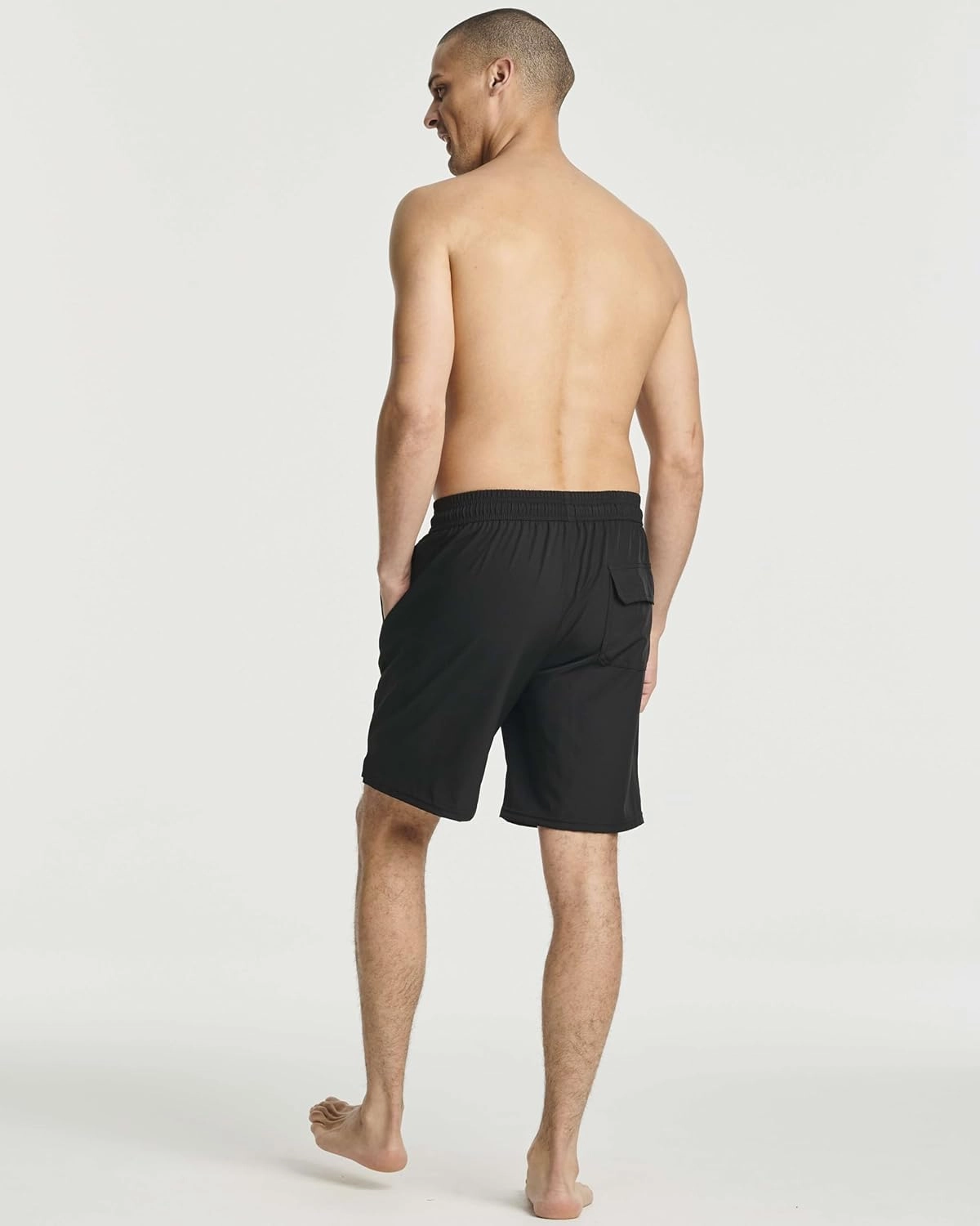 Real Essentials 3 Pack: Men's 9" Inch 2 in 1 Board Shorts with Compression Liner - Bathing Suit with Back Flap Pocket