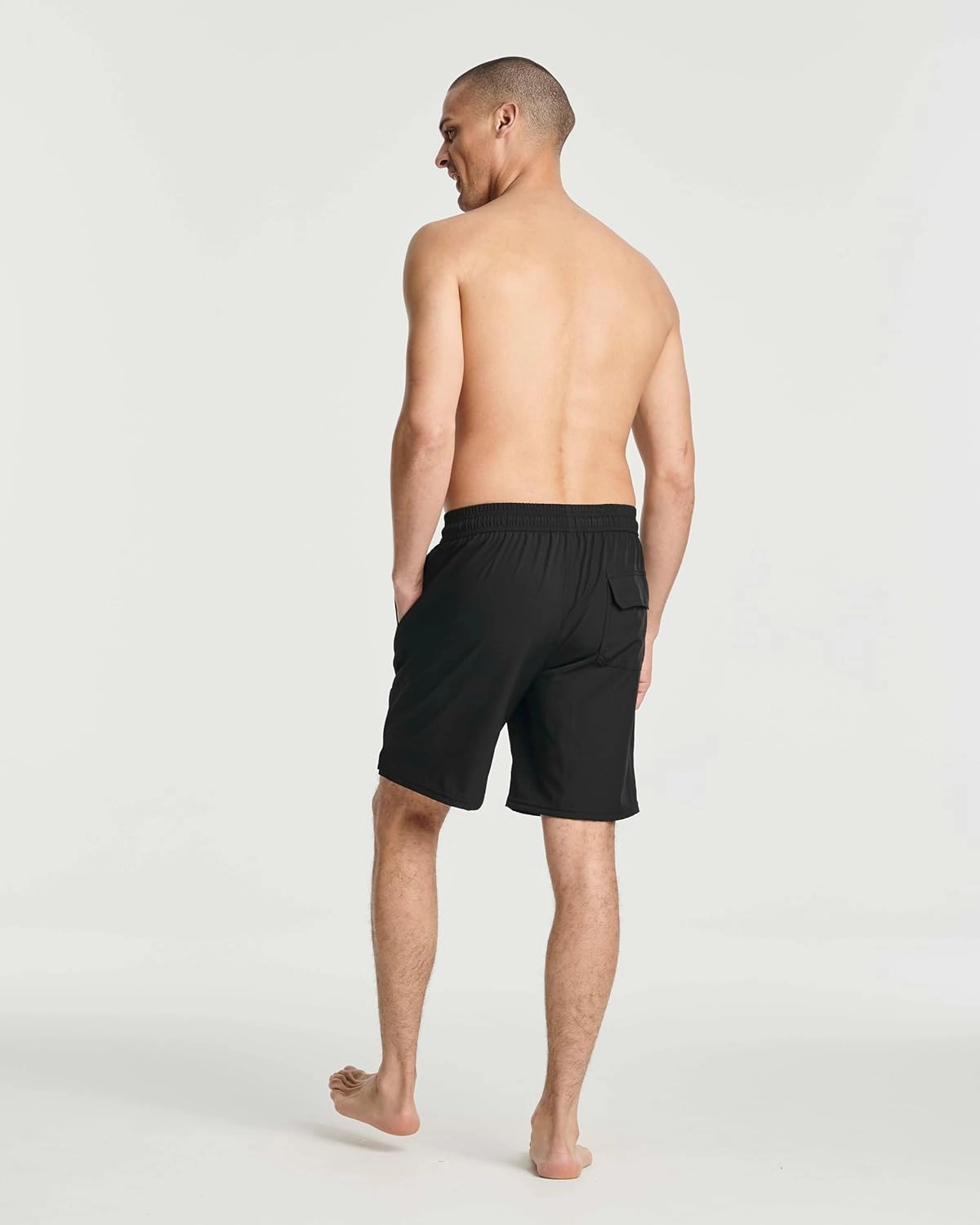 Real Essentials 3 Pack: Men's 9" Inch 2 in 1 Board Shorts with Compression Liner - Bathing Suit with Back Flap Pocket