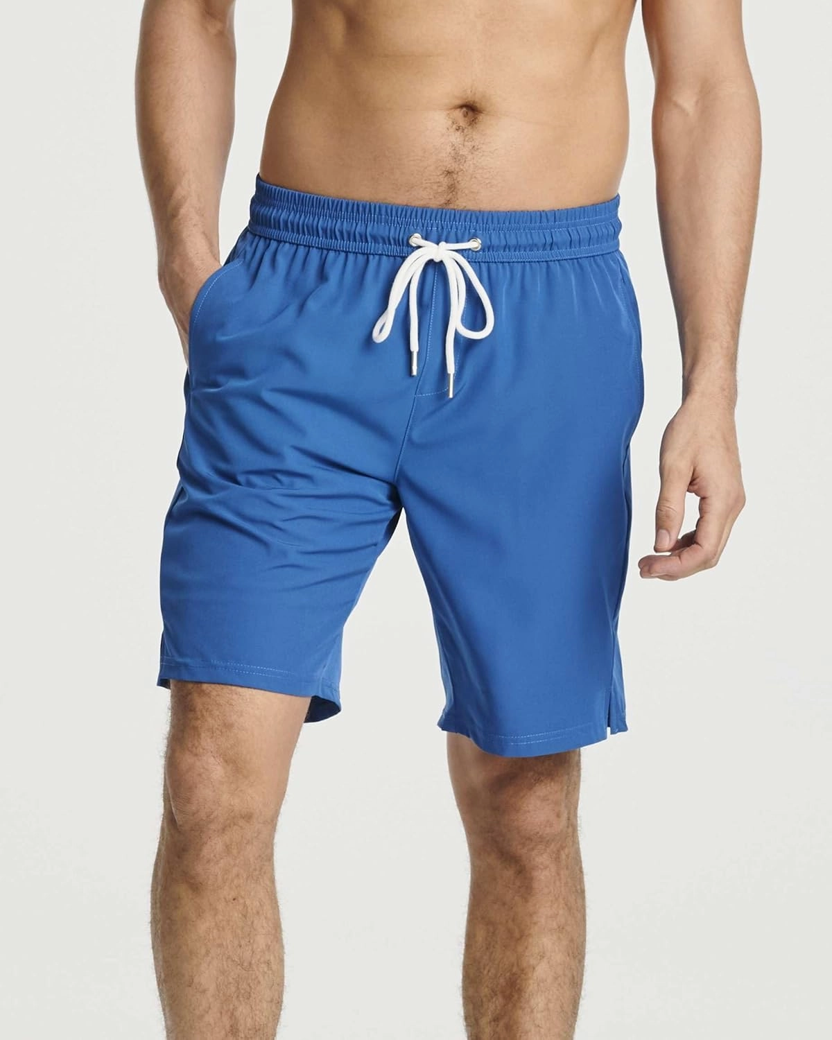 Real Essentials 3 Pack: Men's 9" Inch 2 in 1 Board Shorts with Compression Liner - Bathing Suit with Back Flap Pocket
