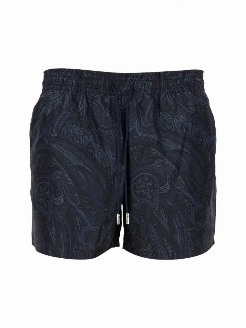 Relaxed Fit Black Paisley Swimsuit