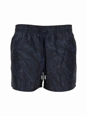 Relaxed Fit Black Paisley Swimsuit