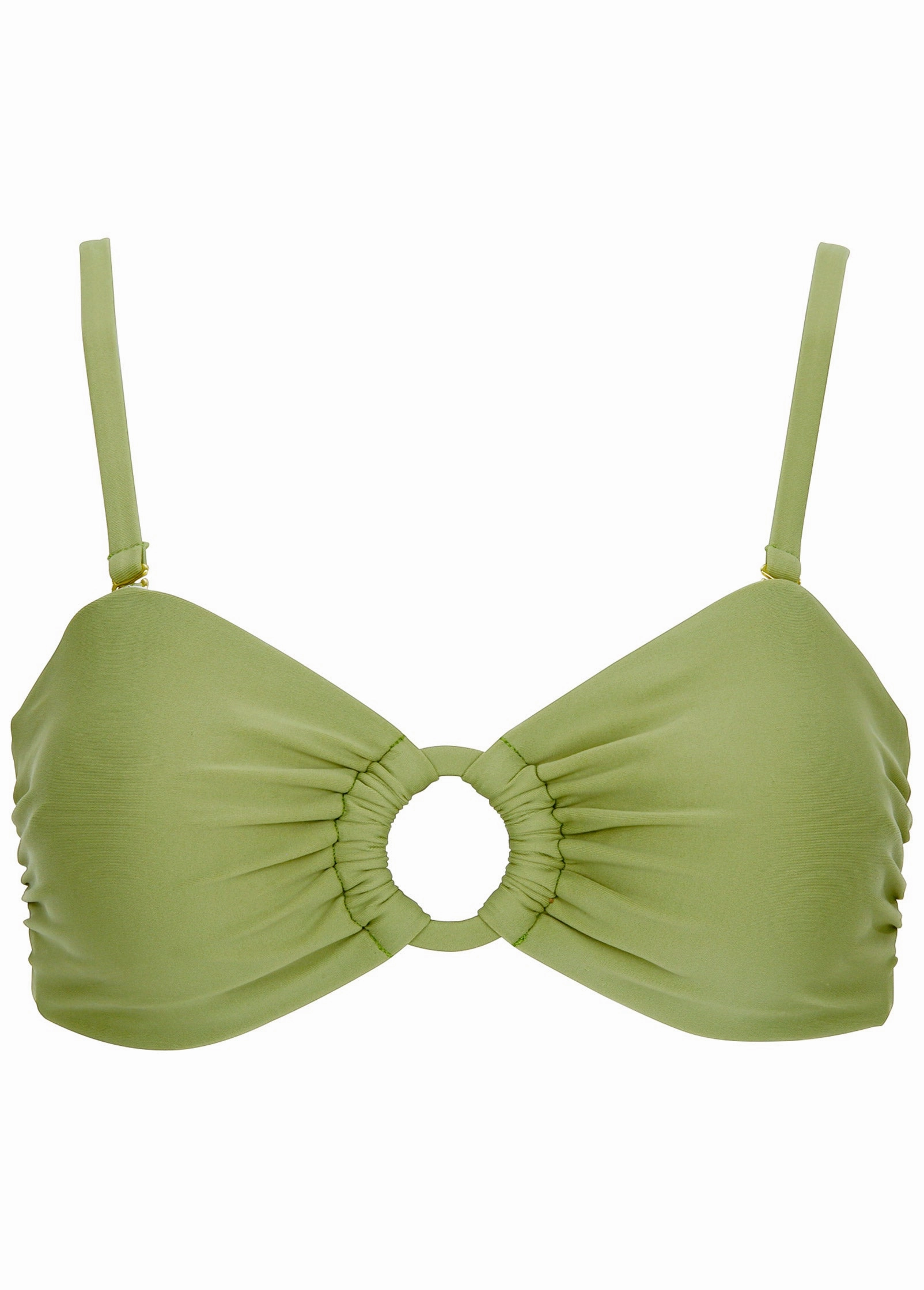 Ring Front Bandeau Top - Mosstone