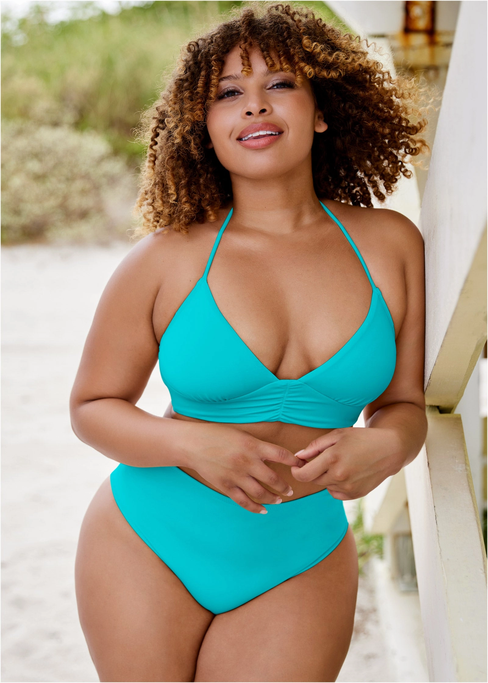 Ruffle Mid-Rise Bottom - Aqua Reef