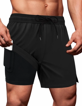 Sarfel Mens Swim Trunks 5 Inch Mens Bathing Suit with Compression Liner Men's Board Shorts Men's Swimwear Quick Dry Swimsuit