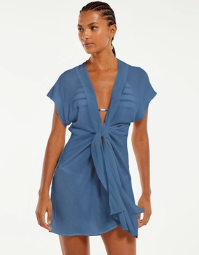 Sasha Short Cover Up - Blue Grey