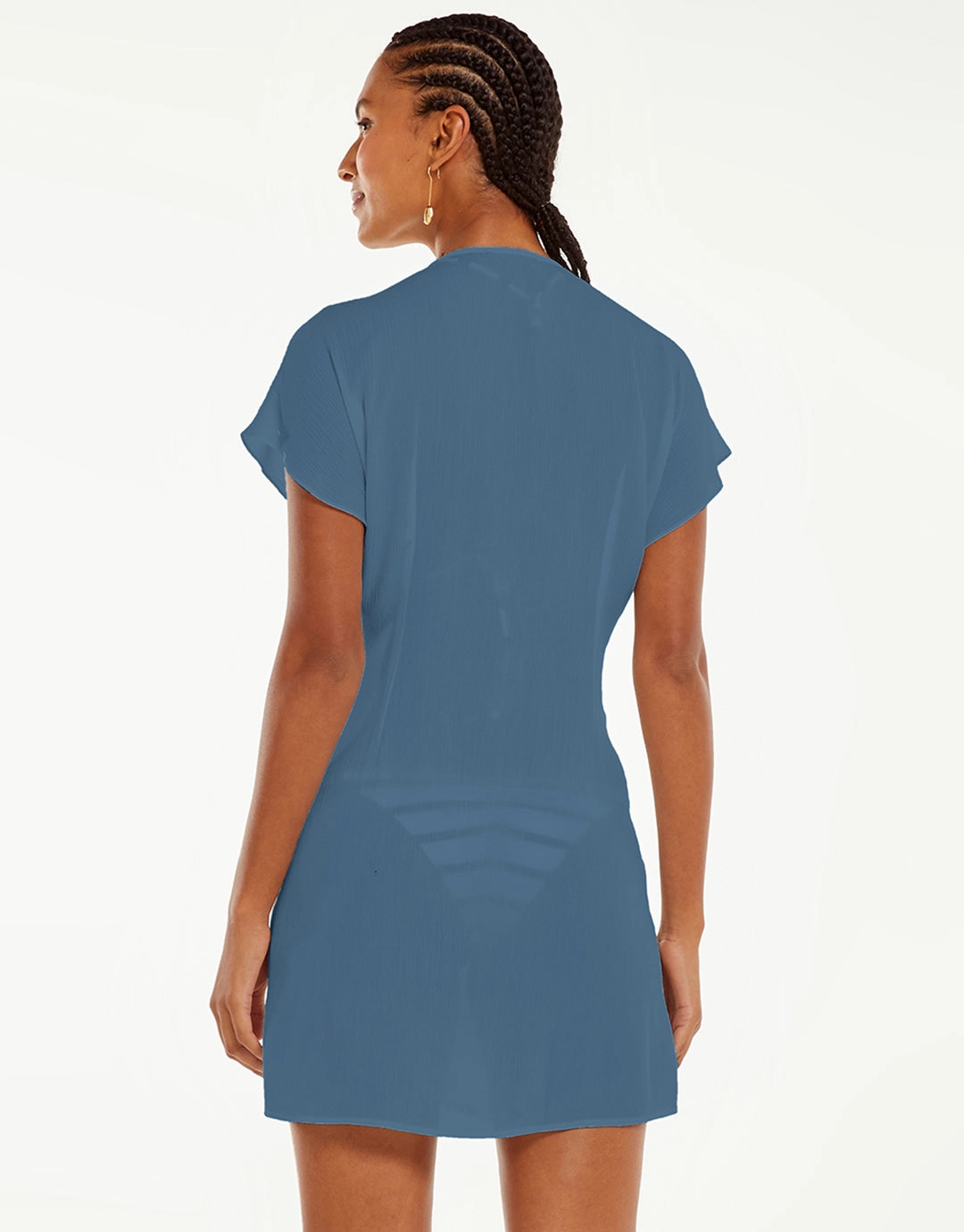 Sasha Short Cover Up - Blue Grey