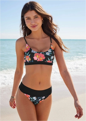 Scoop Neck Sport Top - Floral Delight