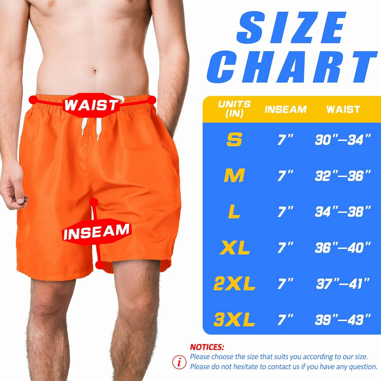 Scotamalone Mens Swim Trunks Swimming Shorts Swimwear Bathing Suits Quick Dry 7 Inch with Mesh Lining