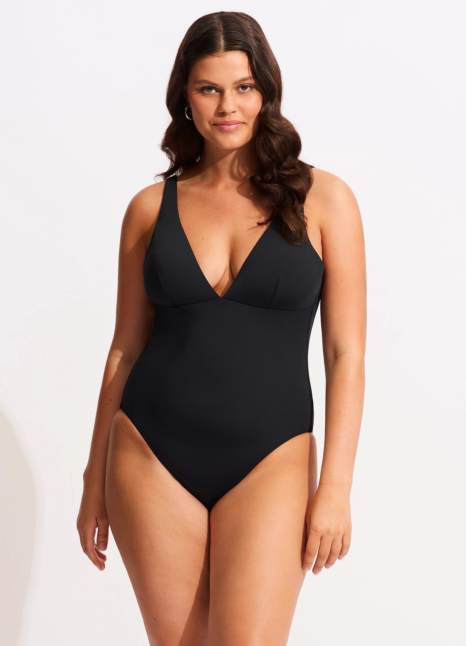 Seafolly Collective V Neck One piece - Black