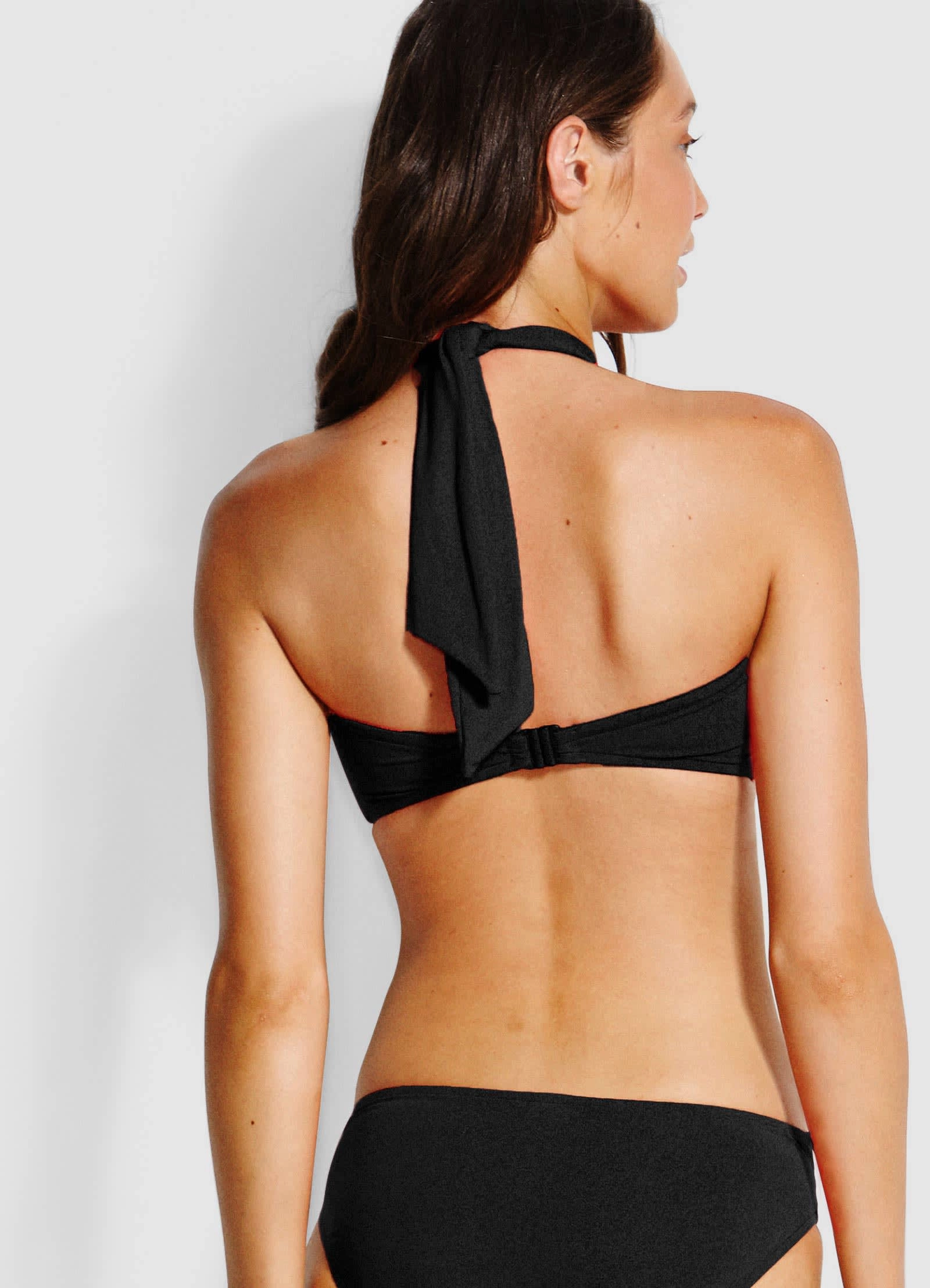 Seafolly Halter Bandeau Bikini Top - Black