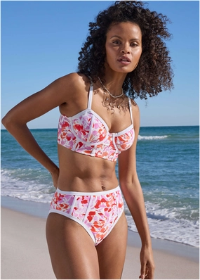 Seam Detail Underwire Top - Feathered Blooms