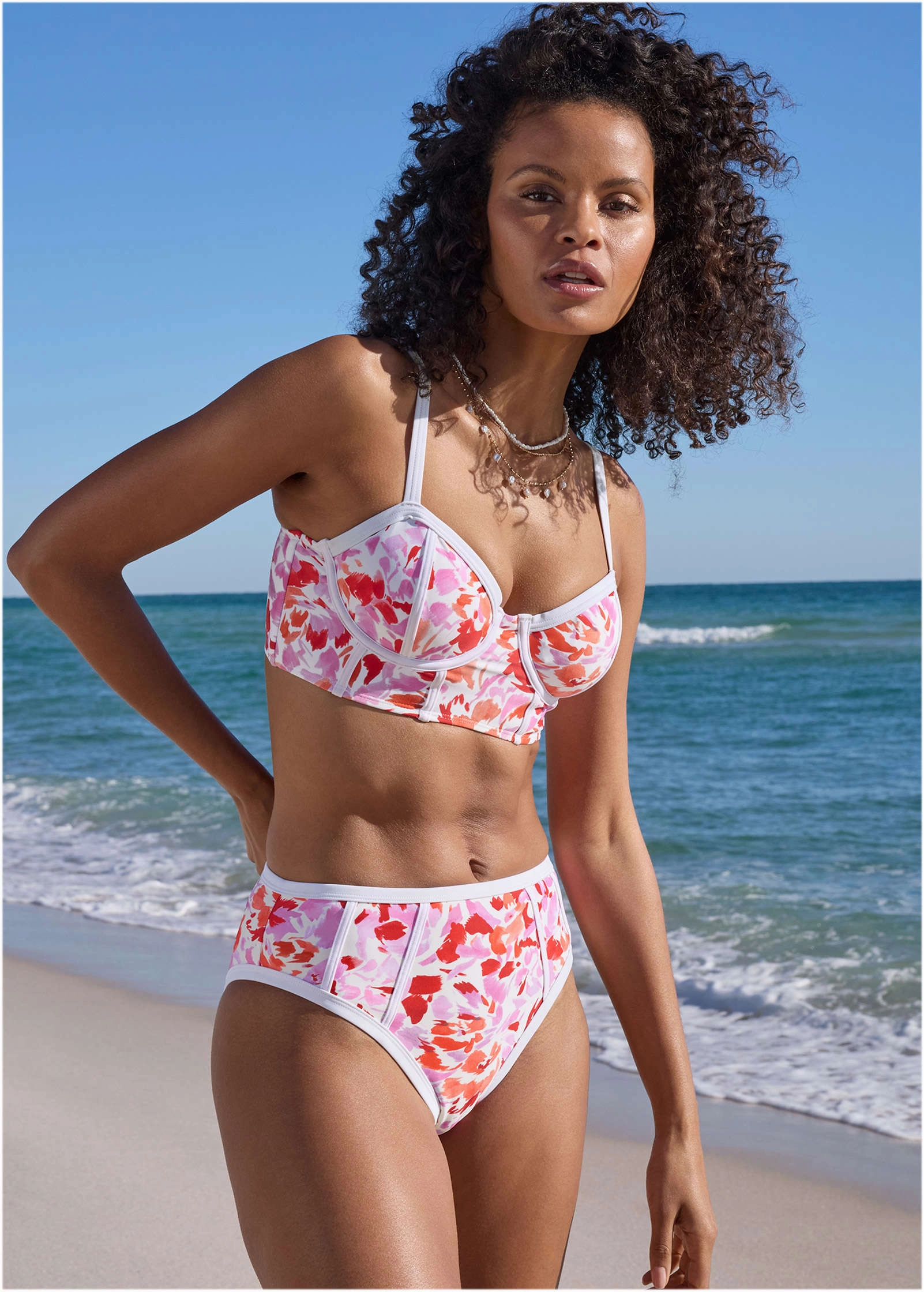 Seam Detail Underwire Top - Feathered Blooms