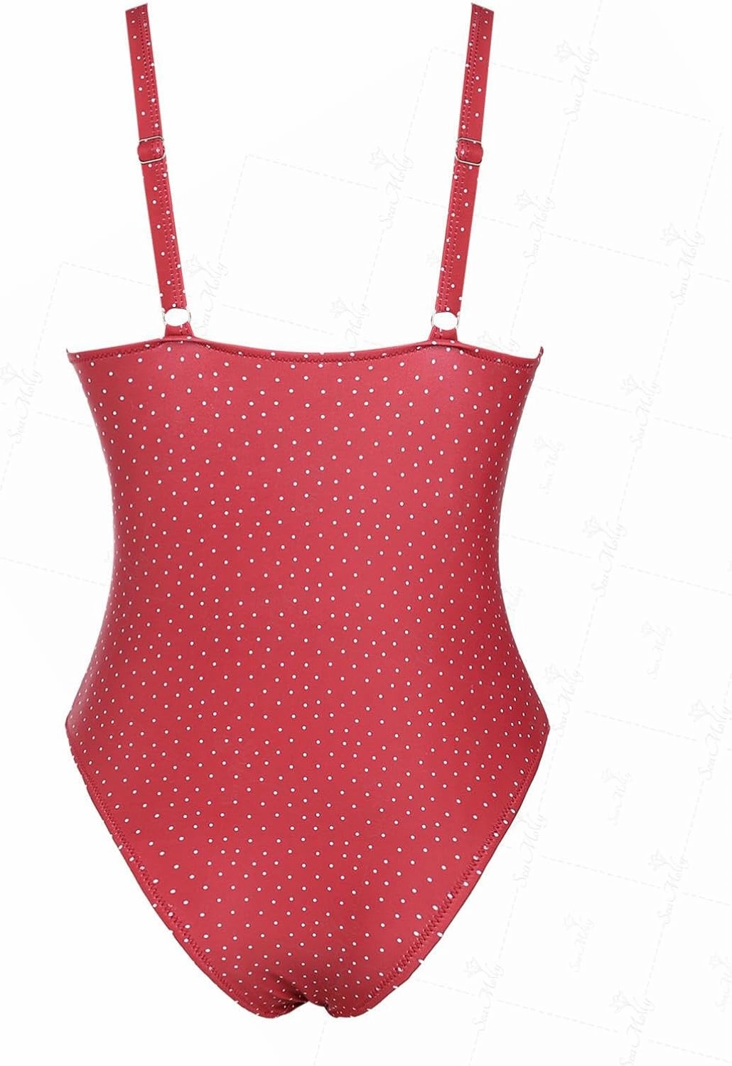 seamoly Blue Gingham Tie Around Criss Cross Backless Plunging Neck One-Piece Swimsuit