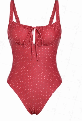 seamoly Blue Gingham Tie Around Criss Cross Backless Plunging Neck One-Piece Swimsuit