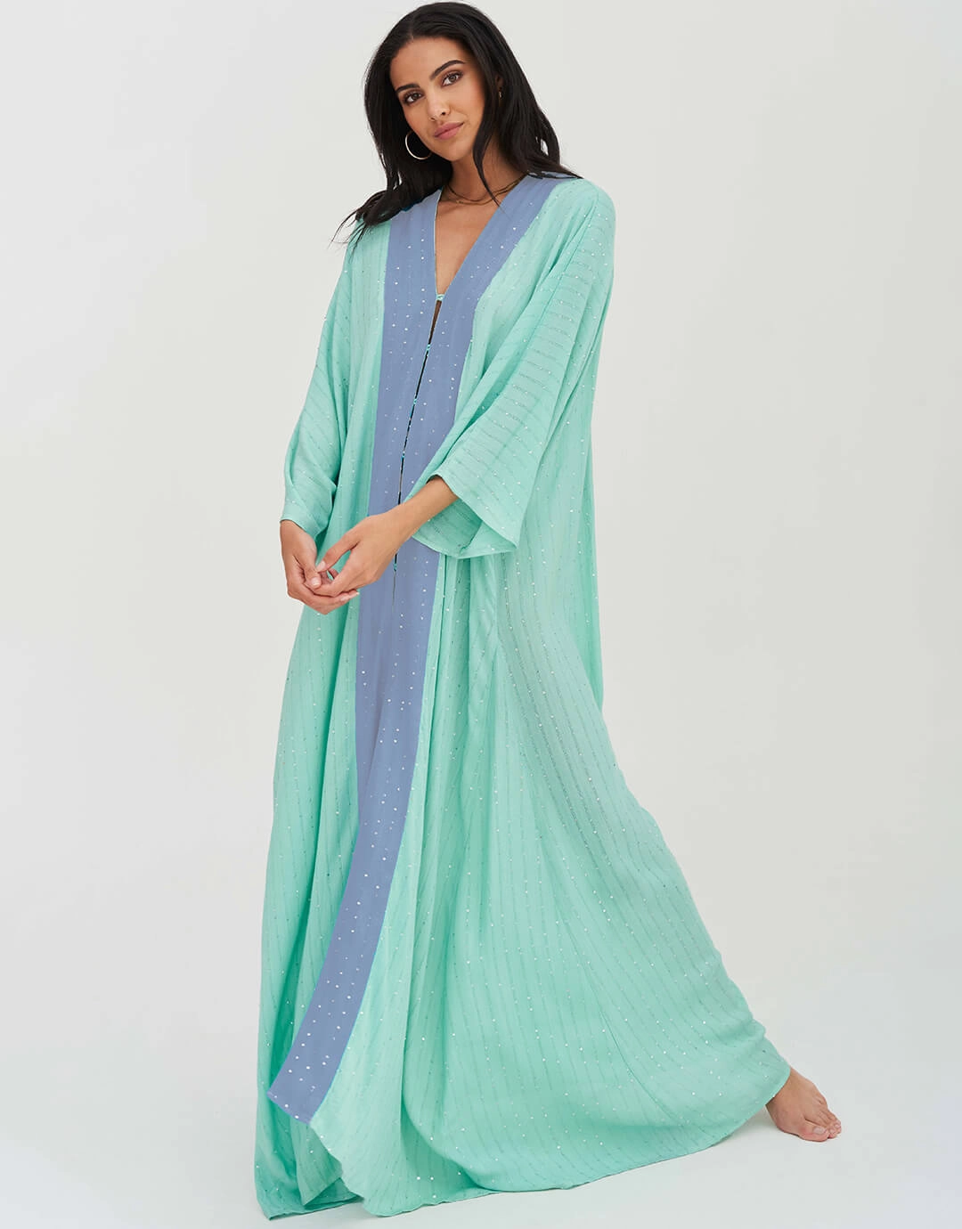 Sequin Kimono - Mint