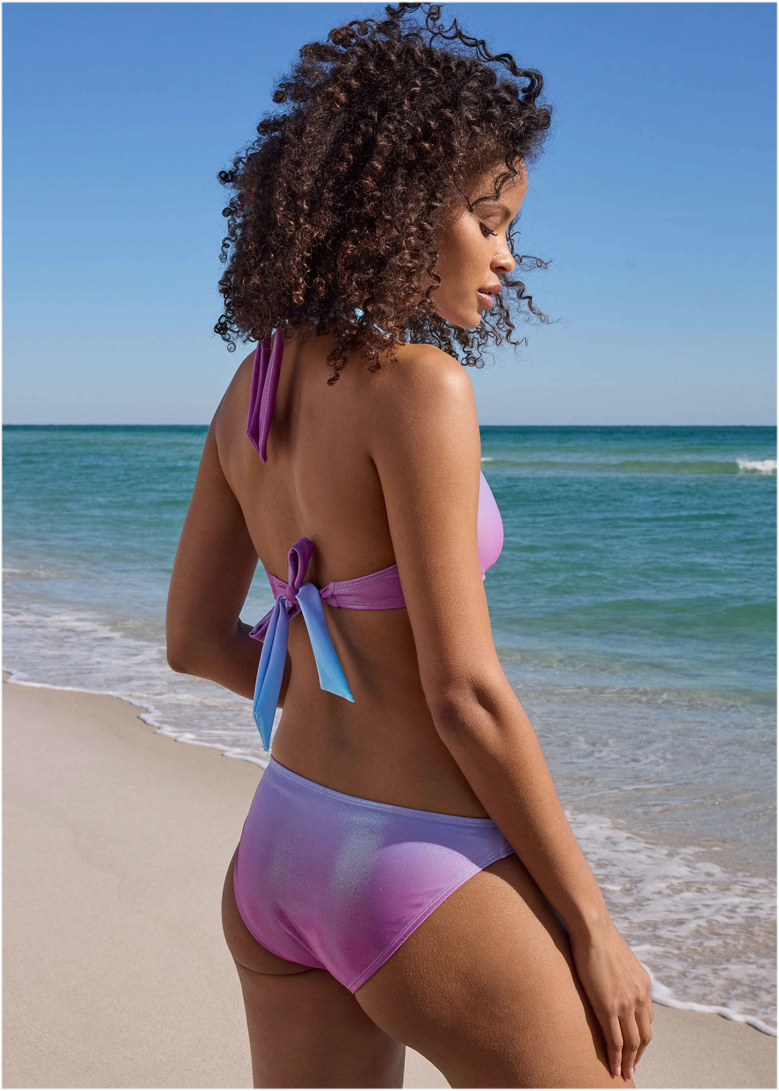 Shine Belize Underwire Halter Top - Shimmering Ocean Ombre