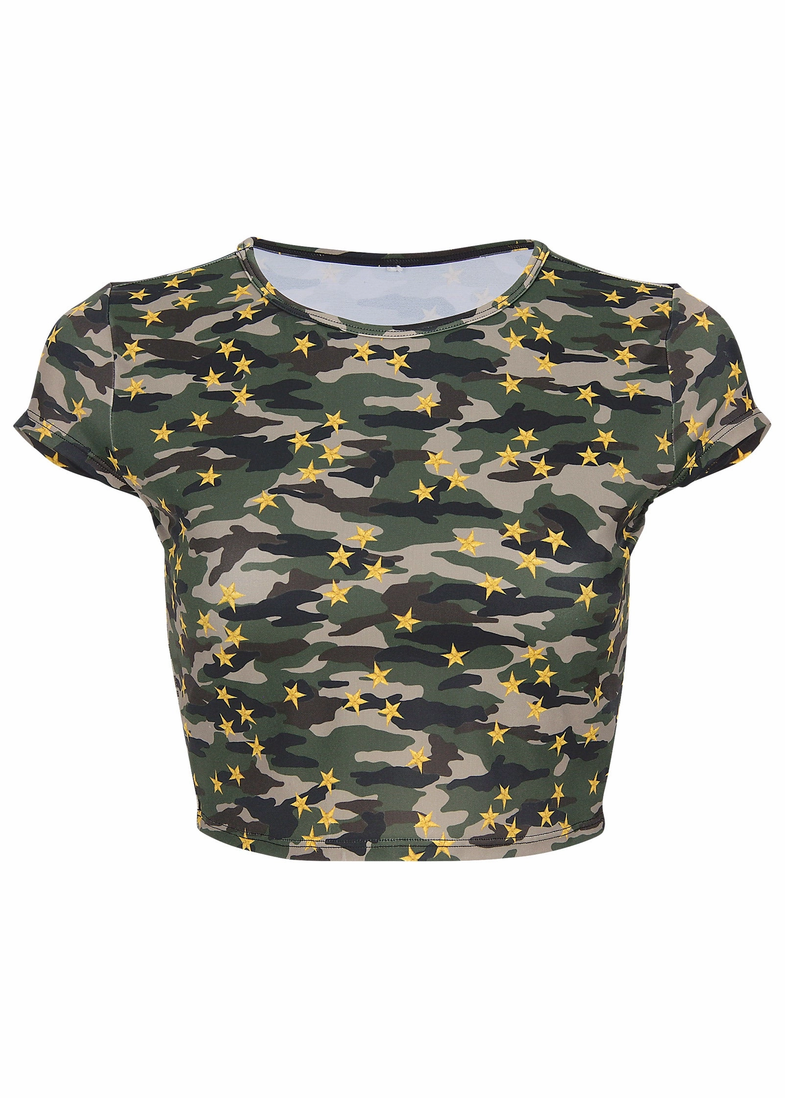 Short Sleeve Crop Top - Starry Camo