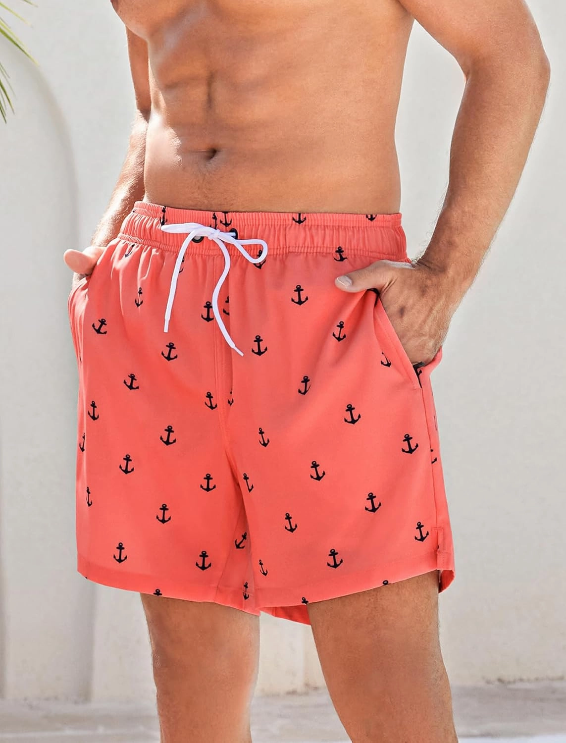 SILKWORLD Men Swim Trunks 6 Inch Quick Dry Swimming Shorts 2 in 1 Summer Swimwear Bathing Suits with Zipper Pockets