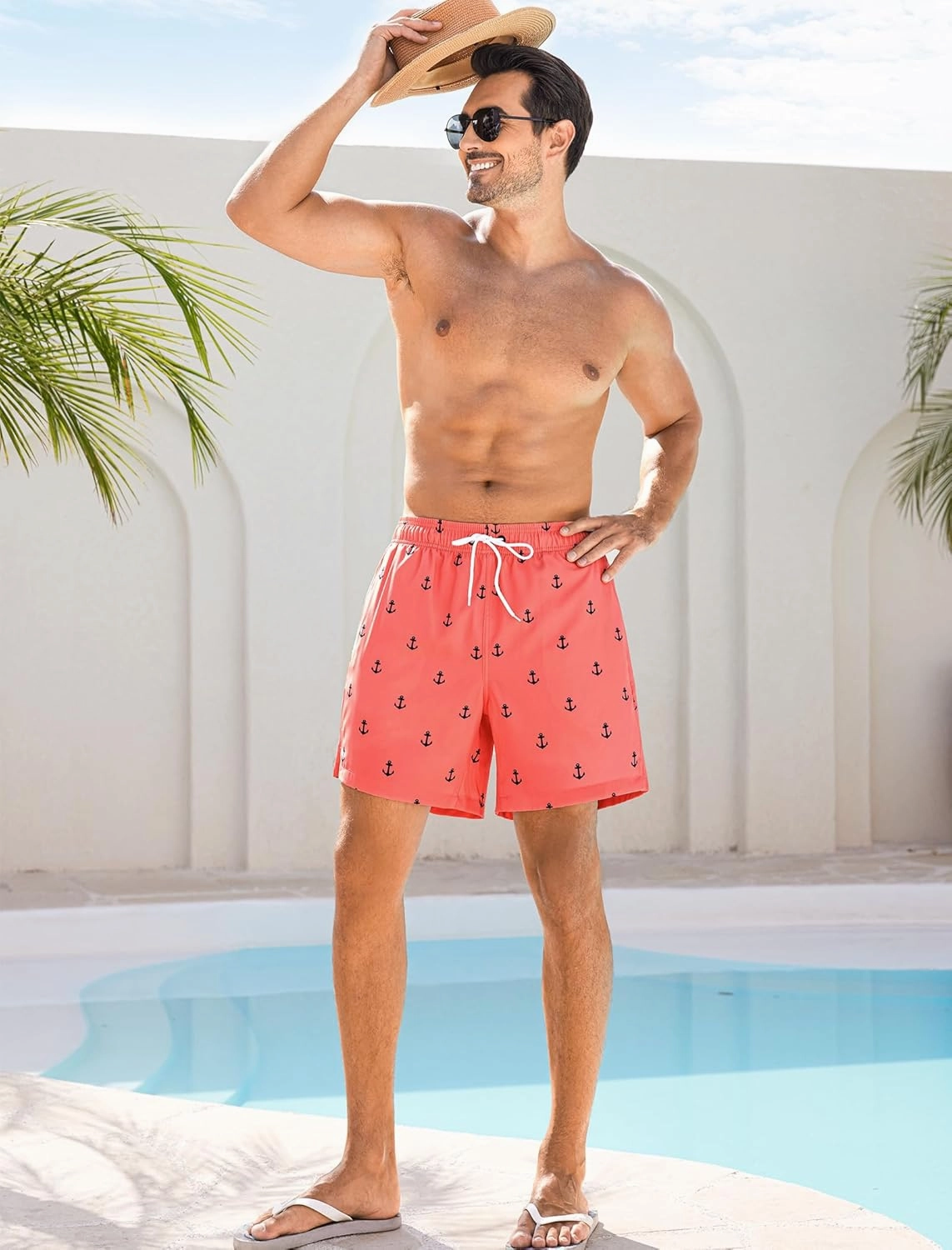 SILKWORLD Men Swim Trunks 6 Inch Quick Dry Swimming Shorts 2 in 1 Summer Swimwear Bathing Suits with Zipper Pockets