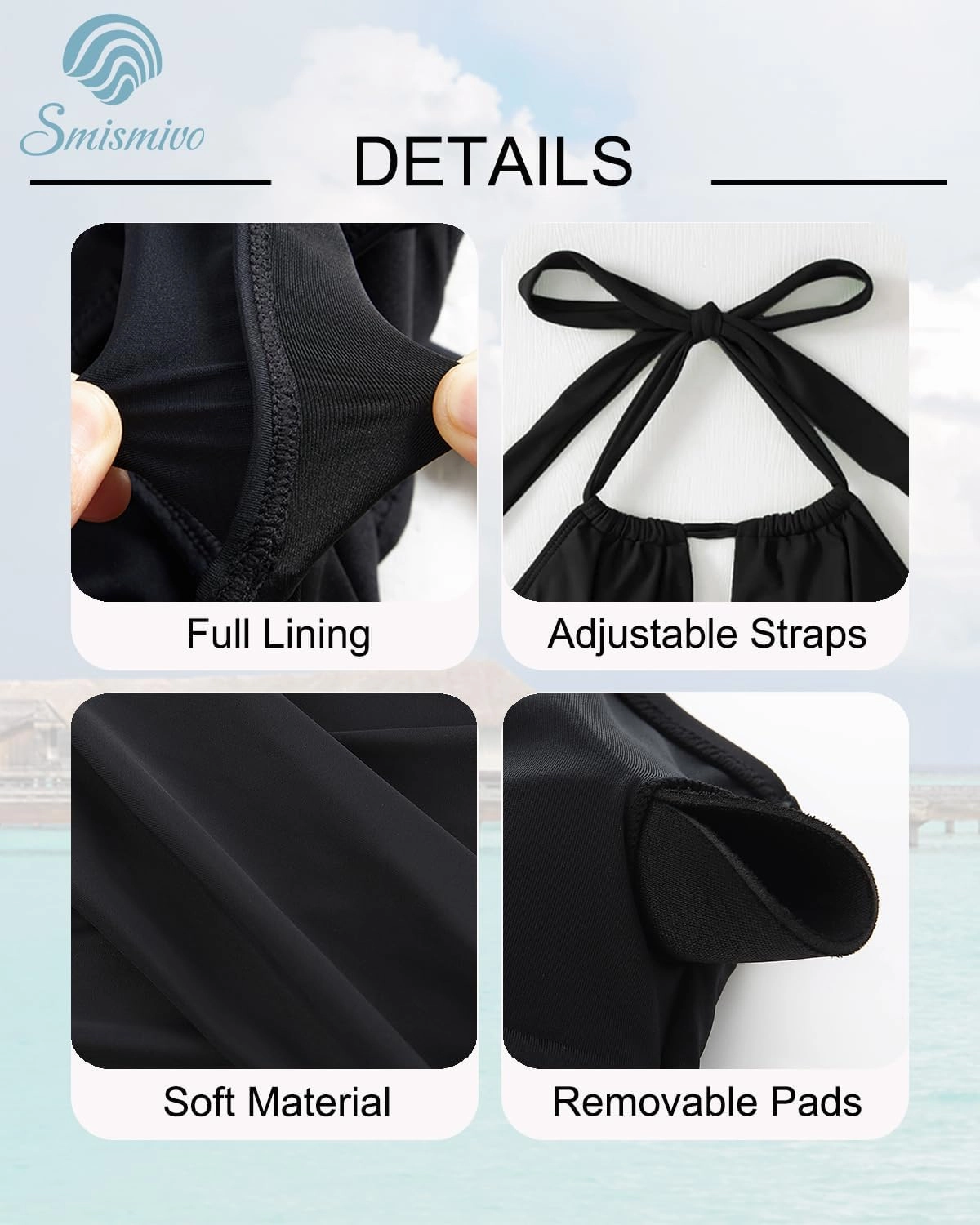 Smismivo Women's Tummy Control One Piece Swimsuits Long Torso Curvy Halter Bathing Suit