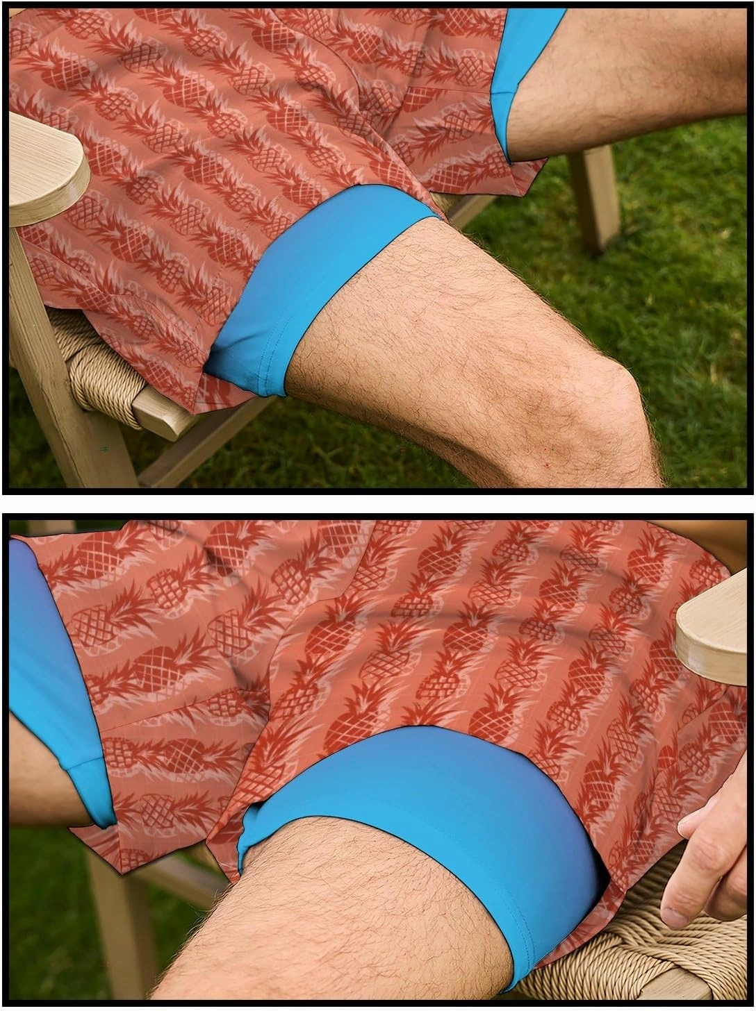 Socira Men's Swim Trunks with Compression Liner, Quick Dry Mens 2 in 1 Swimming Trunks Men Beach Bathing Suits Swimsuit