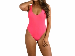 Solid Marini Maillot One Piece Swimsuit In Candy