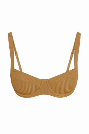 Sorrento Top - Antique Gold Lurex Rib