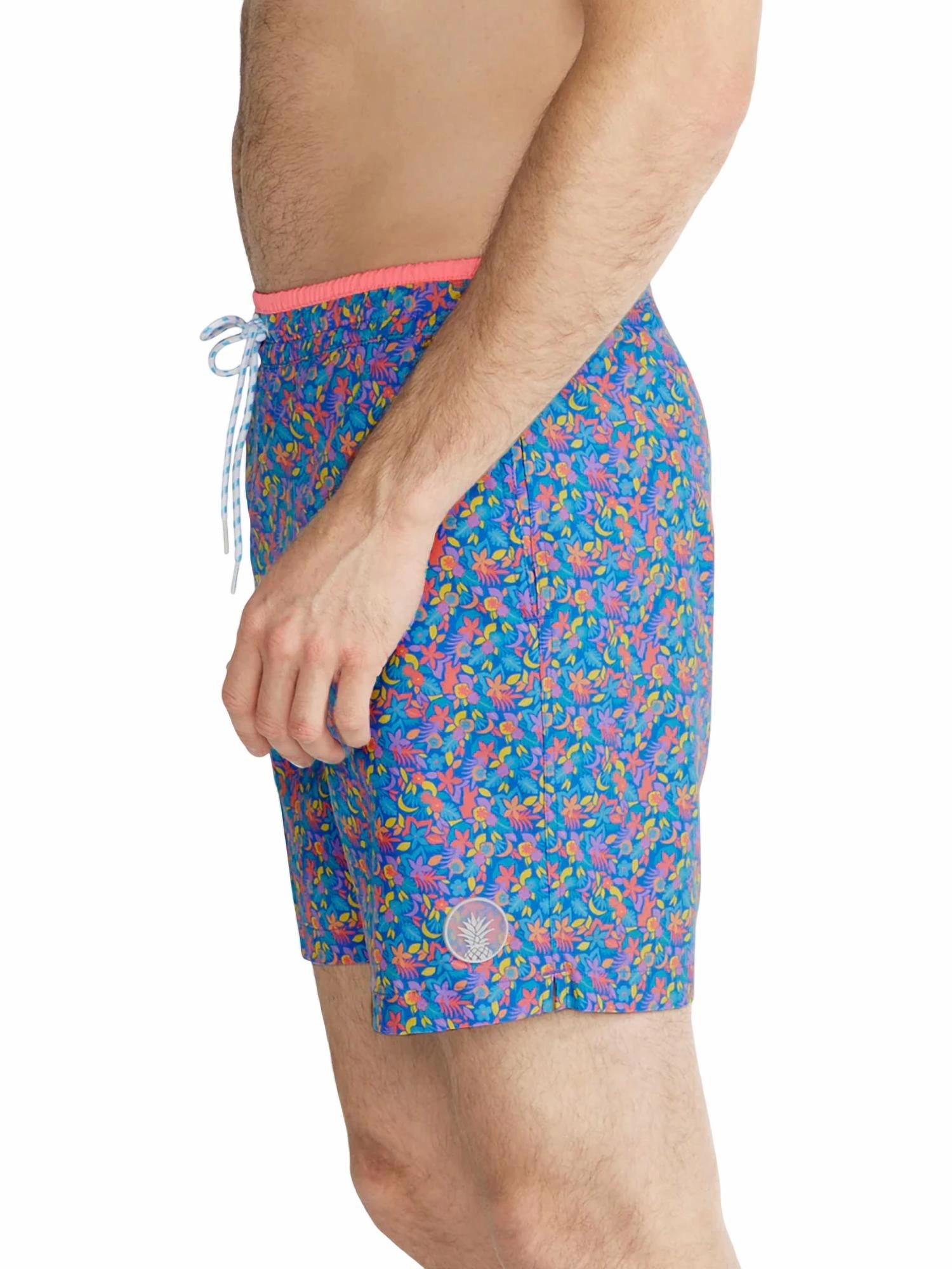 Spades Swim Trunk In Blue Floral