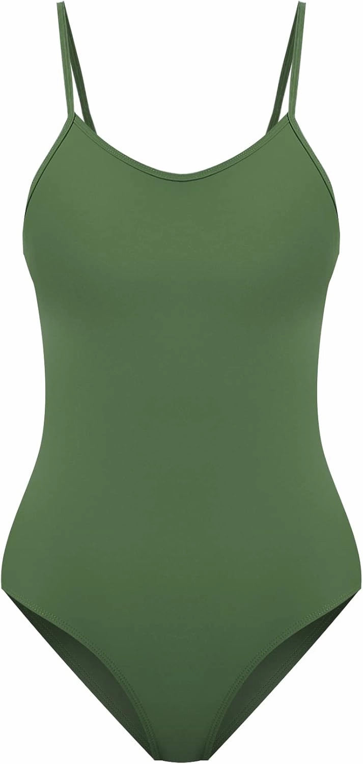 speerise Retro Criss Cross Back Onepiece Swimsuit, Adjustable Strap Swimwear