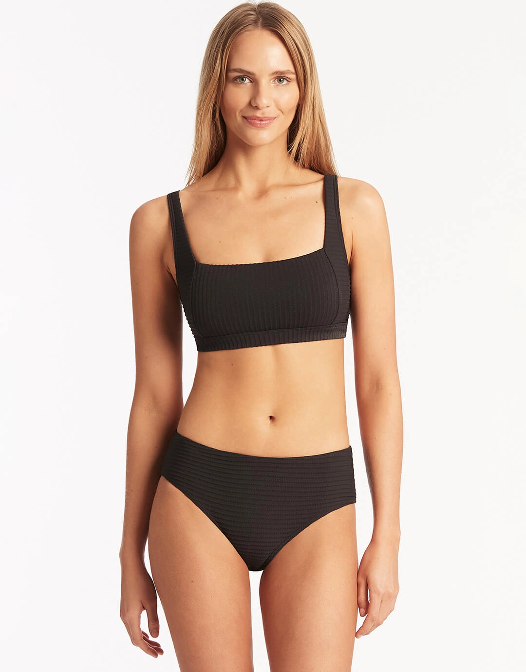 Spinnaker Square Neck Bikini Top - Black