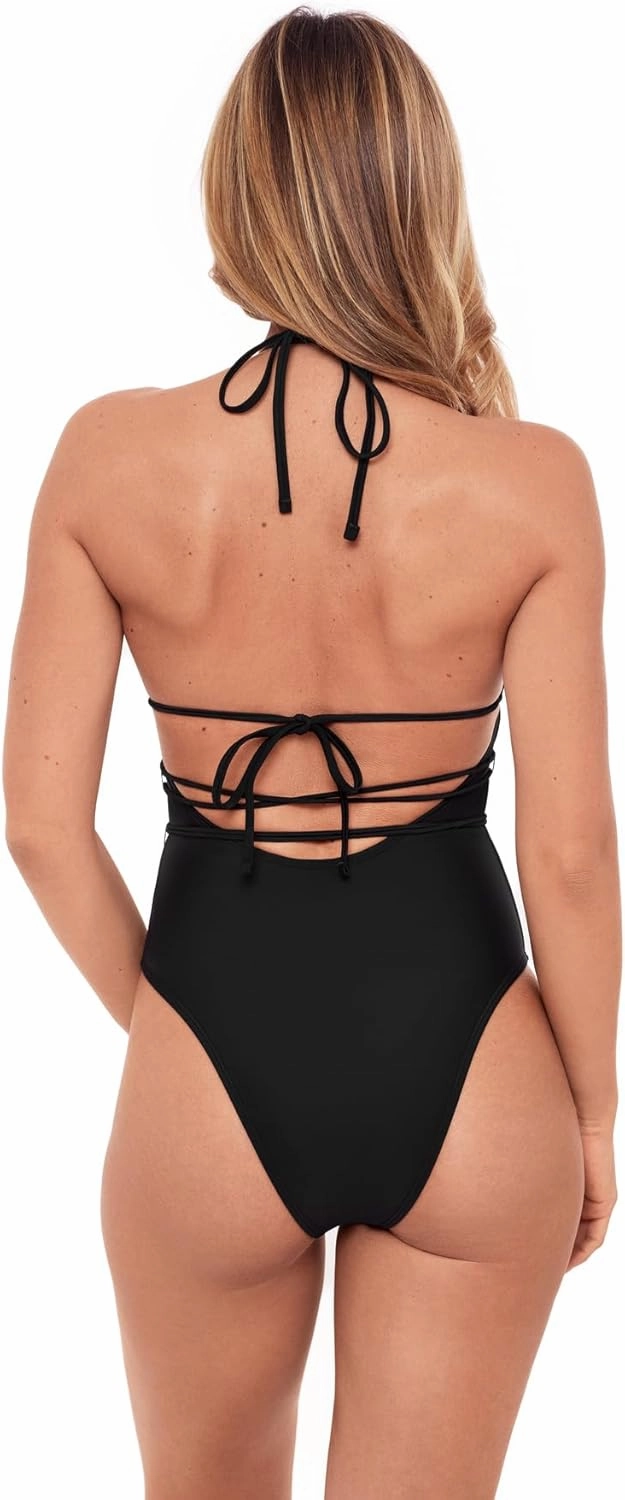 Sports Illustrated Women's Cutout One Piece with Wrap Tie Detail