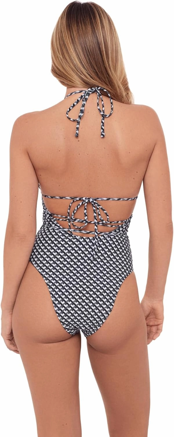Sports Illustrated Women's Cutout One Piece with Wrap Tie Detail