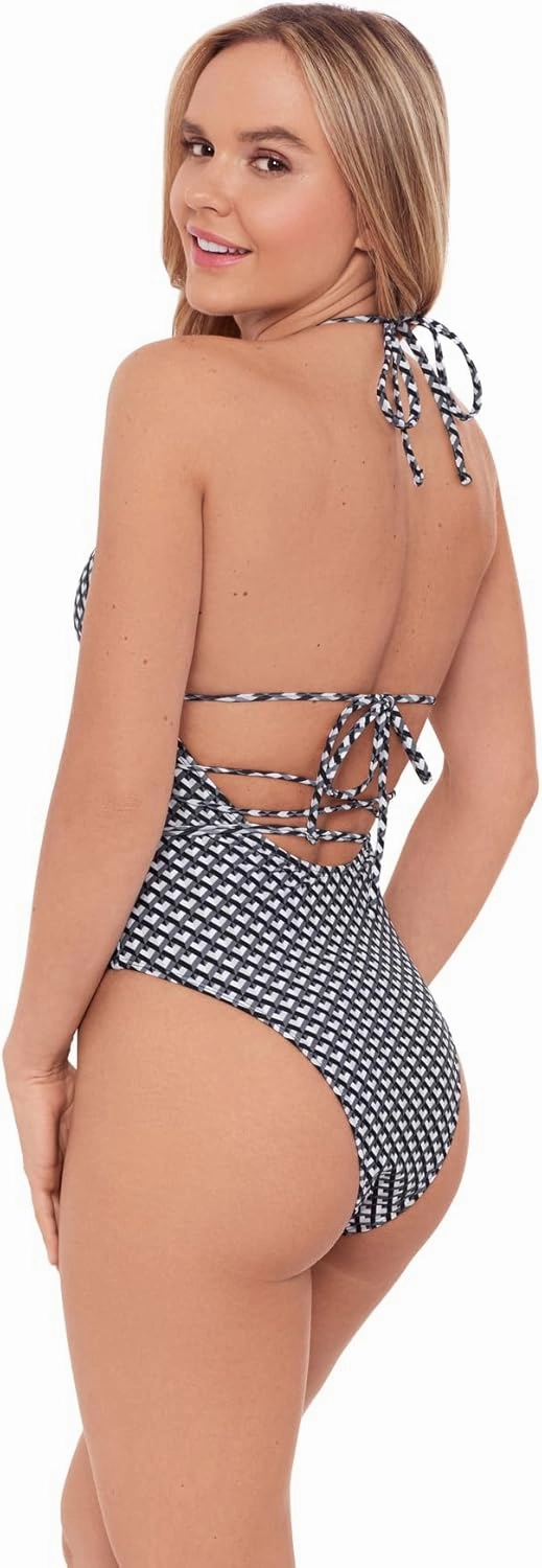 Sports Illustrated Women's Cutout One Piece with Wrap Tie Detail
