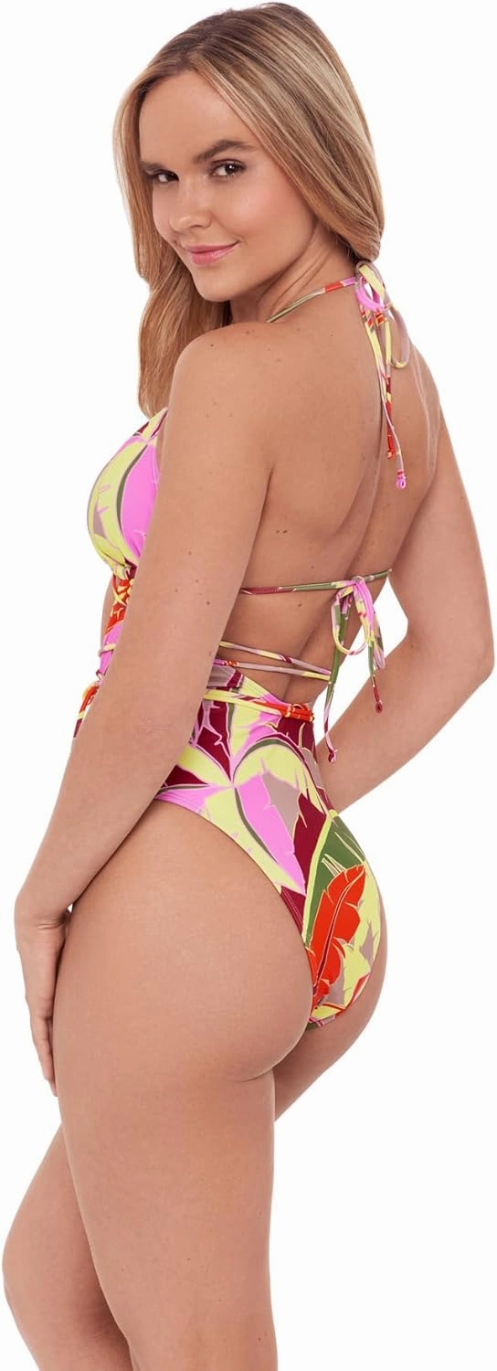 Sports Illustrated Women's Cutout One Piece with Wrap Tie Detail