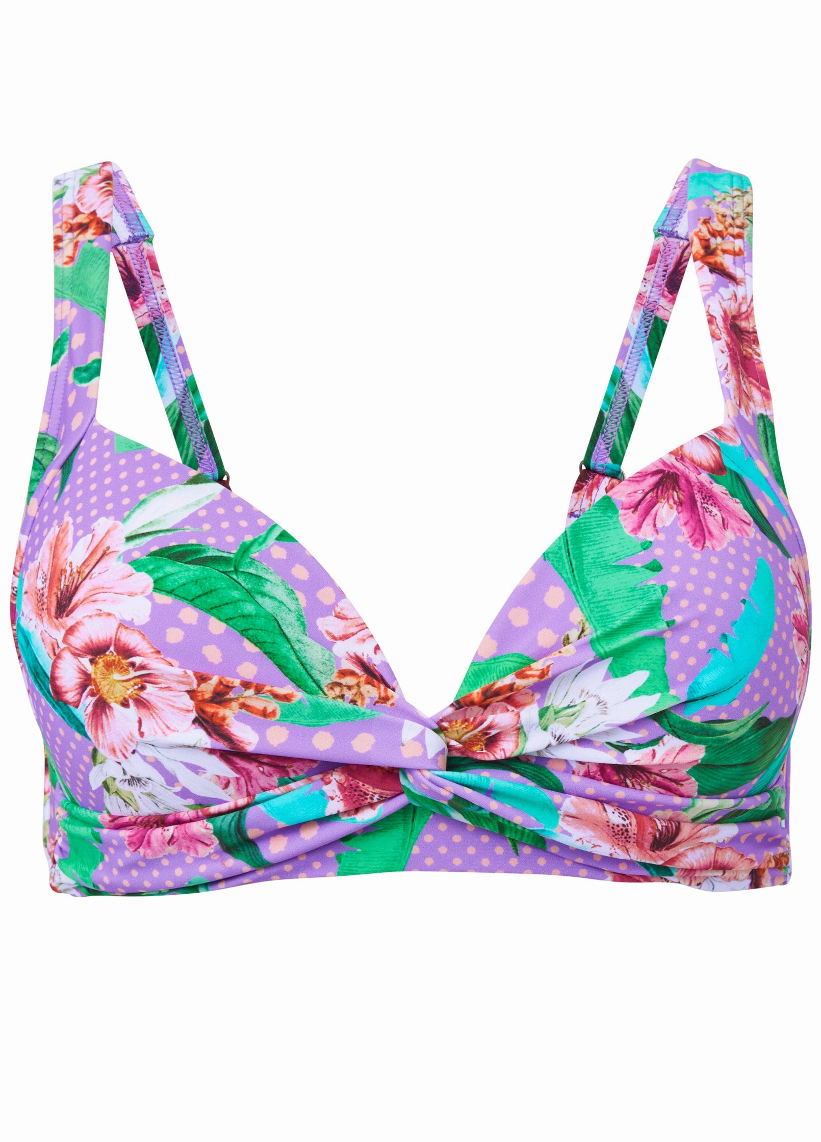 St Lucia Twist Front Top - Polka Dot Jungle