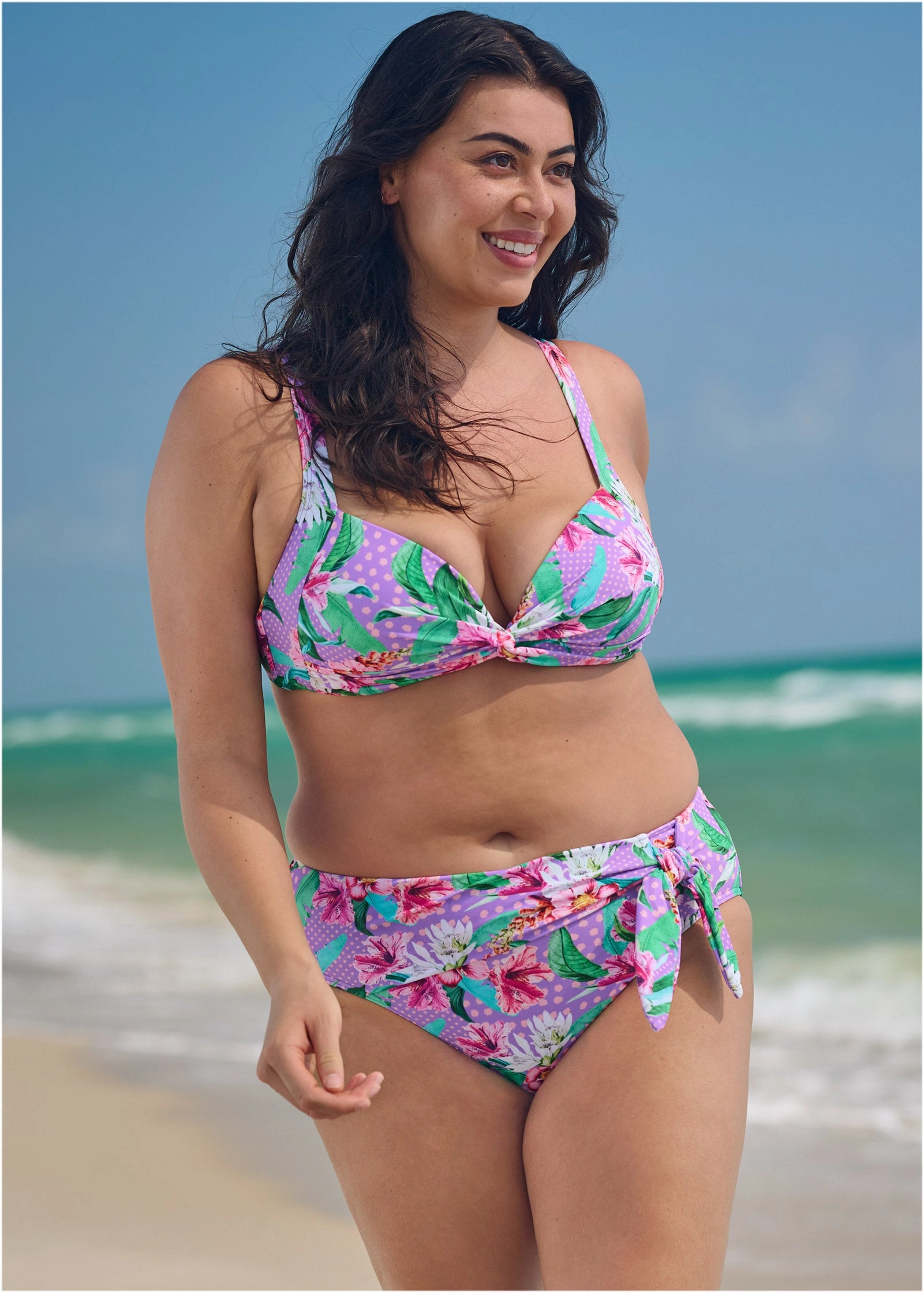 St Lucia Twist Front Top - Polka Dot Jungle