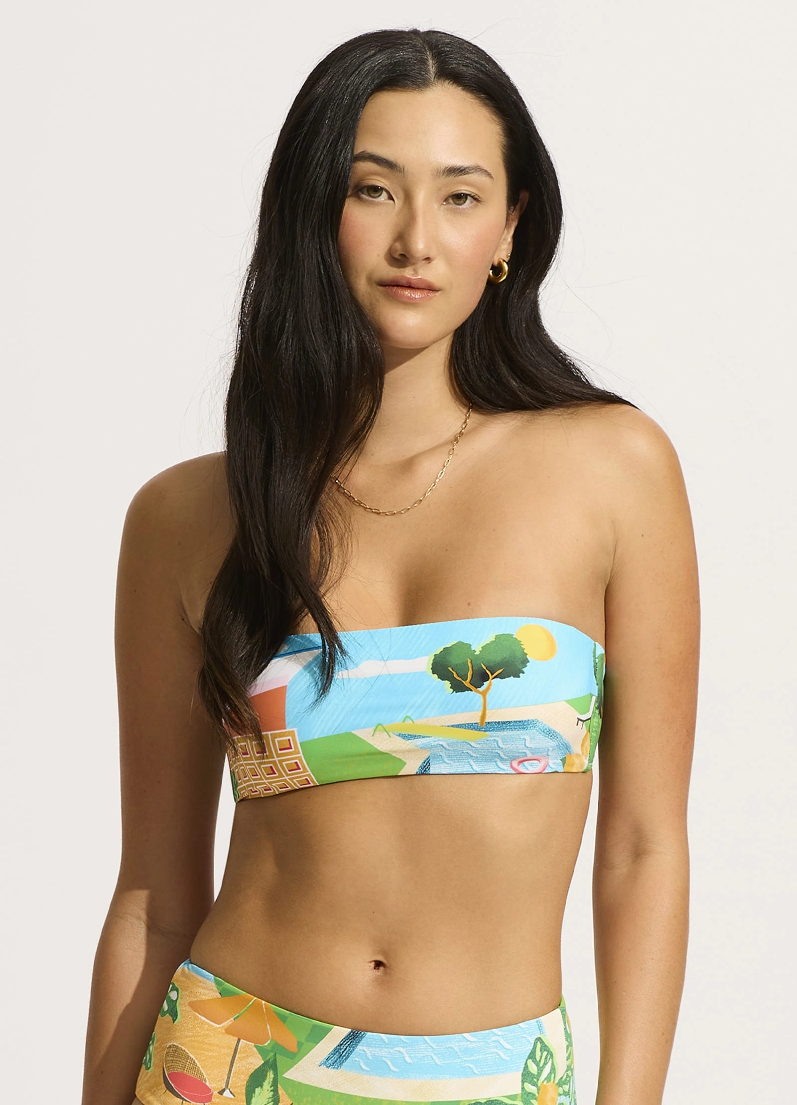 Sunset Bandeau Bikini Top - Turquoise