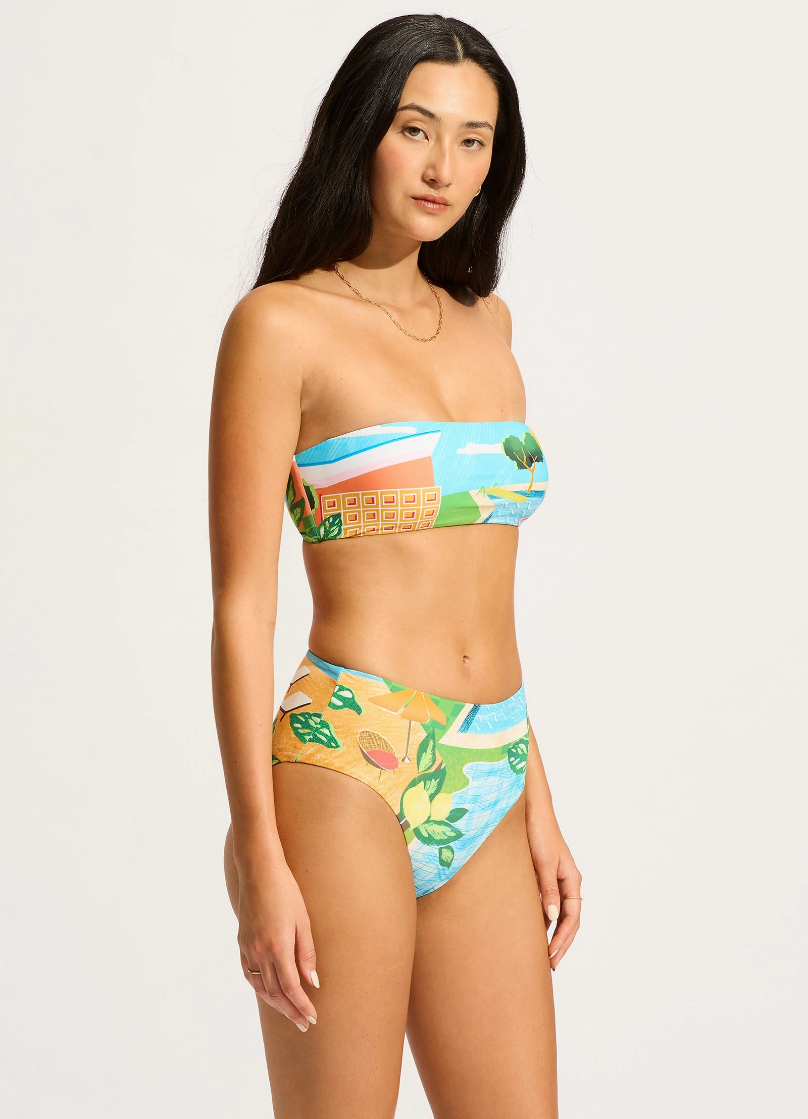 Sunset Bandeau Bikini Top - Turquoise