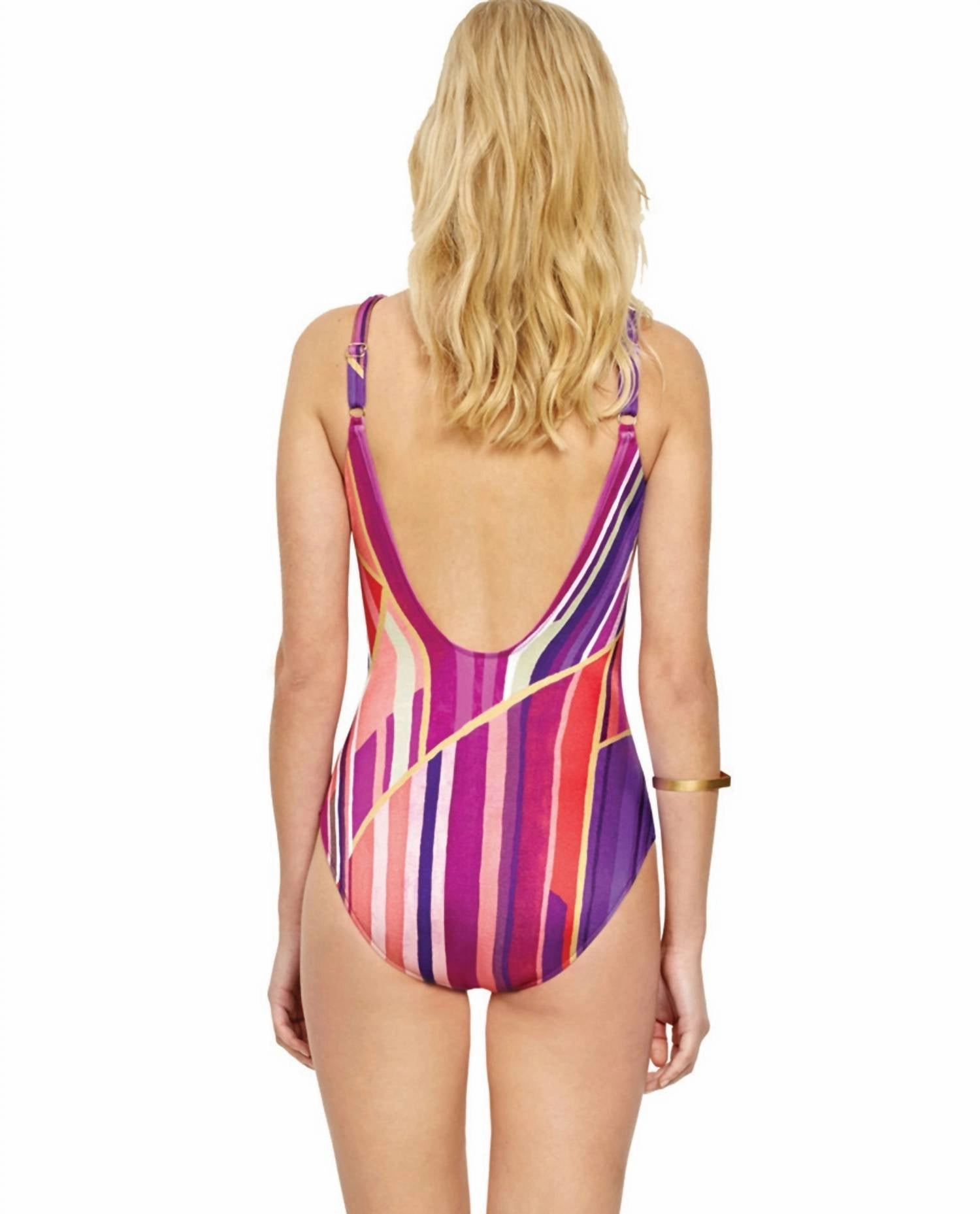 Surplice One Piece Swimsuit In Got Art Deco