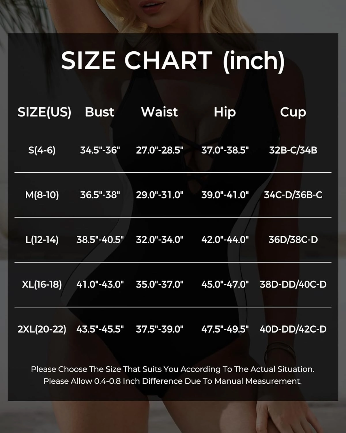 SUUKSESS Women One Piece Swimsuit Slimming Tummy Control Deep V Neck Bathing Suit