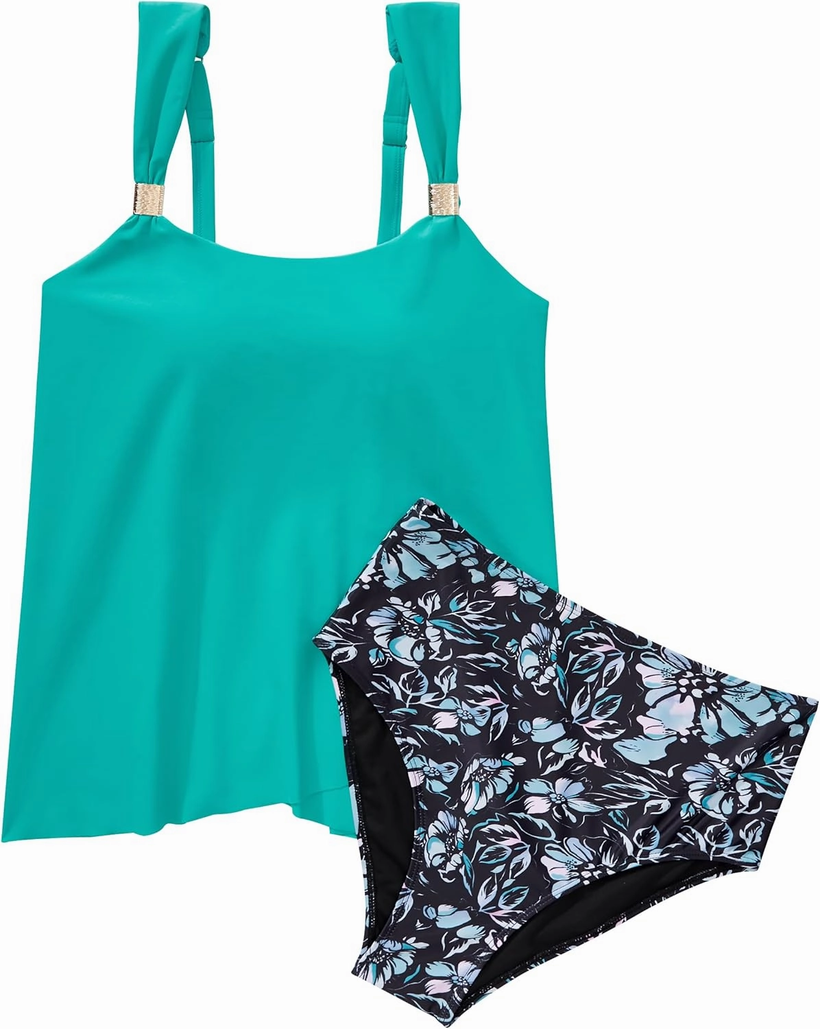 SUUKSESS Women Ruffle High Waisted Tankini Swimsuit Tummy Control Bathing Suit